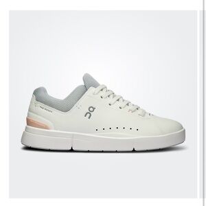 On Cloud White and Gray Athletic Shoes